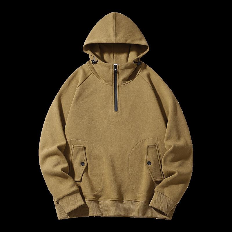 Spring and Autumn Plus Size Men's Fashionable Casual Hooded Patchwork Hoodie Men's Retro Long Sleeved Loose Men's Clothing