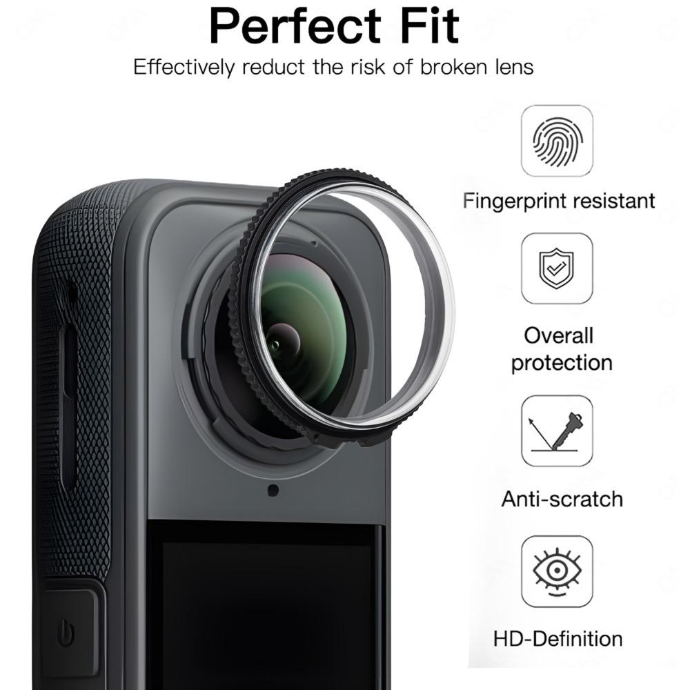 5in1 for Insta360 X5 Optical Glass Rotating Lens Camera Protector Screen Protector Kit HD Anti-scratch Films for Insta 360 X5