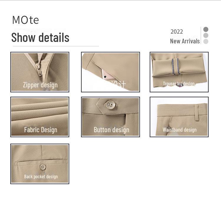 Men's Summer Mulberry Silk High-Waist Loose White Trousers