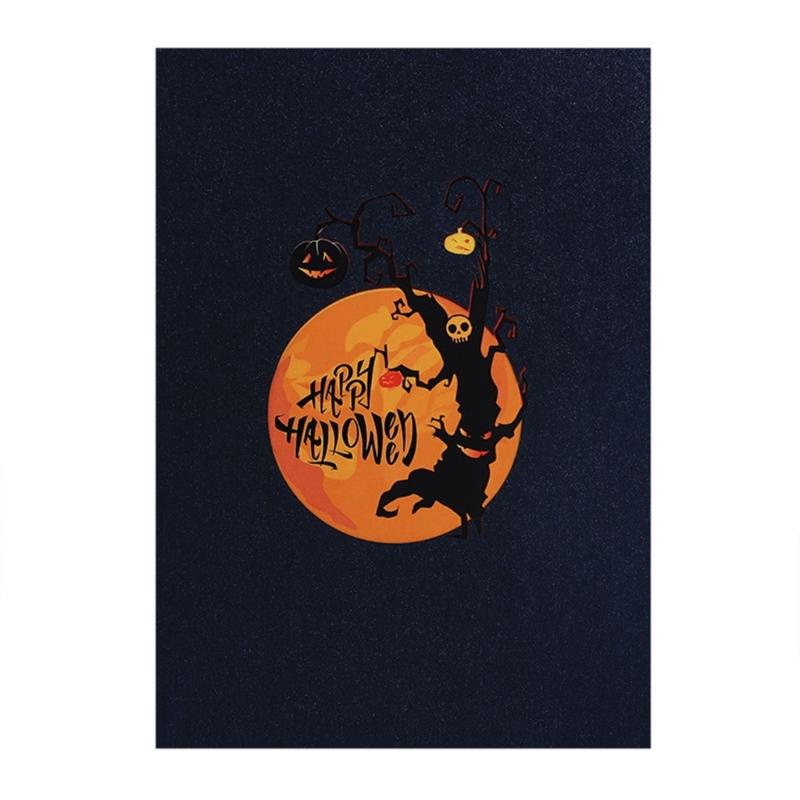 Enchanting 3D Halloween Greeting Card Halloween Popup Greeting Card Scarecrows Pumpkins 3D Eerie Party Decoration Gift