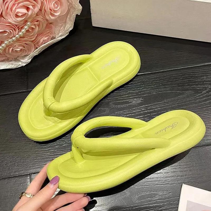 WTEMPO Women's Flip-flops Fashion EVA Solid Color Lightweight Flat Heel Wear-resistant Soft Sole Comfortable and Anti-skid Casual Beach Slippers