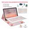 iPadA16 Tablet Case with Colorful Pink Backlit Bluetooth Keyboard for 11-inch