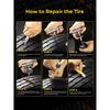 Tire Repair Kit With Plugs Fix Punctures & Plug Flats With Ease - Heavy Duty Flat Tire Puncture Repair Kit For Car, Motorcycle, ATV, UTV, RV,