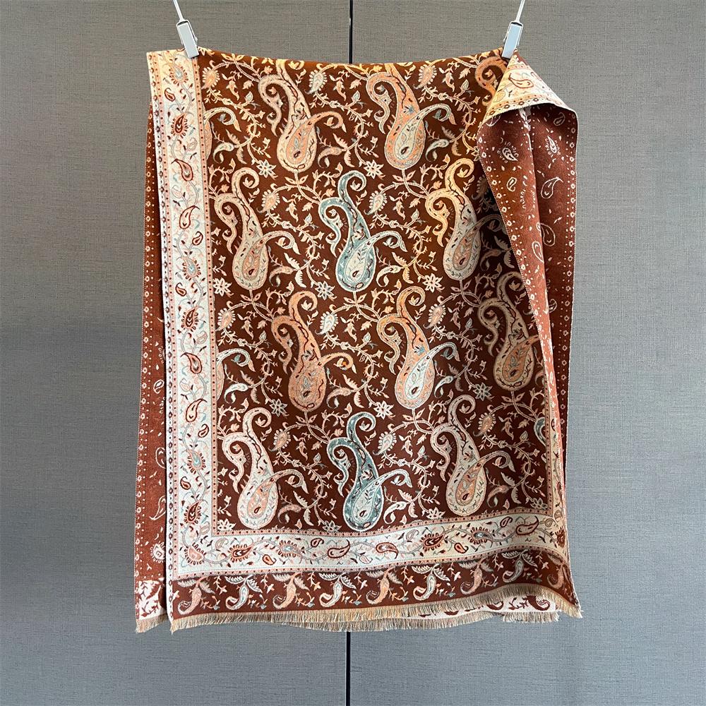 Warm Winter Cashmere Scarf Women Paisley Print Shawl Wrap Soft Pareo Elegant Poncho Femal Thick Warm Blanket Echarpe Pashmina
