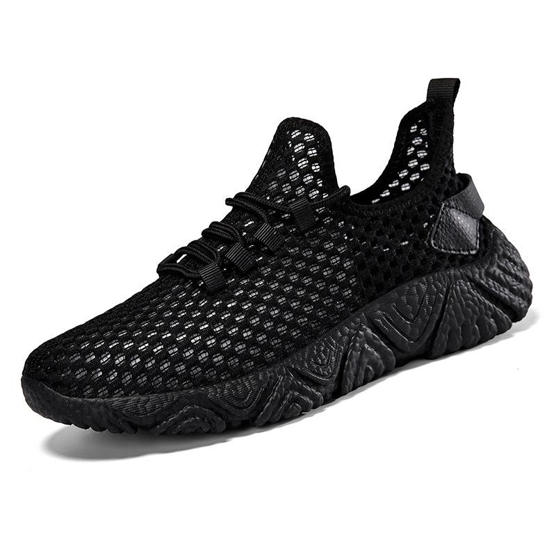 Breathable Men's Cutout Mesh Running Shoes Lightweight Design Shock Absorption Lightweight Athletic Shoes