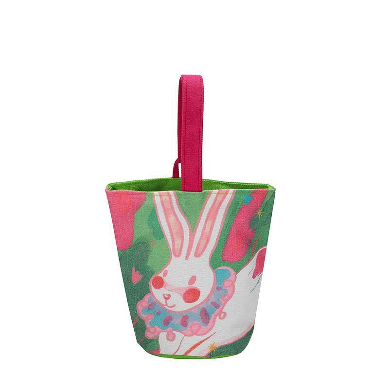 

Сумка в стиле масляной живописи, милая сумка-шоппер с принтом, портативная холщовая сумка для студентов с мультяшным рисунком