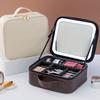 Light-up Travel Makeup Bag Cosmetic Organizer with LED Light Mirror Adjustable Dividers Portable Cosmetic Case for Toiletries Storage