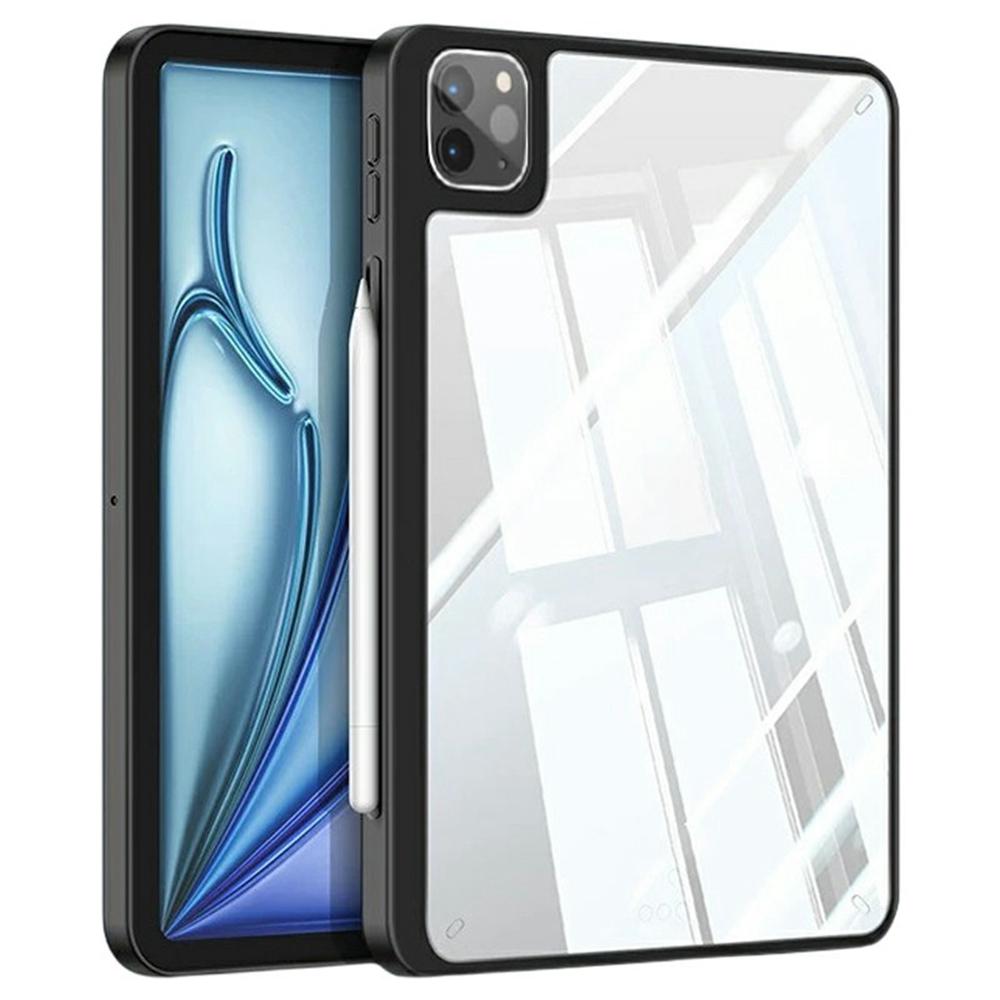 

For iPad Air 13 (2025)/(2024)/Pro 13 (2024) Case TPU+Acrylic+PC Matte Shockproof Tablet Cover Black