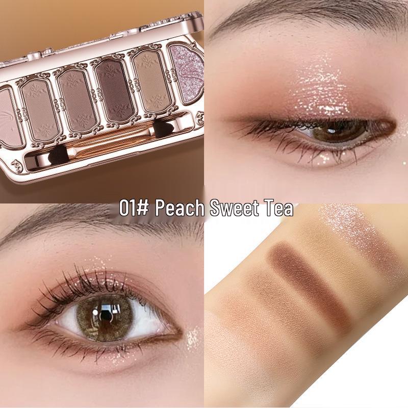 Winnie the Pooh 6-Color Shimmer & Matte Diamond Pearlescent Eyeshadow Palette with Contour Highlight