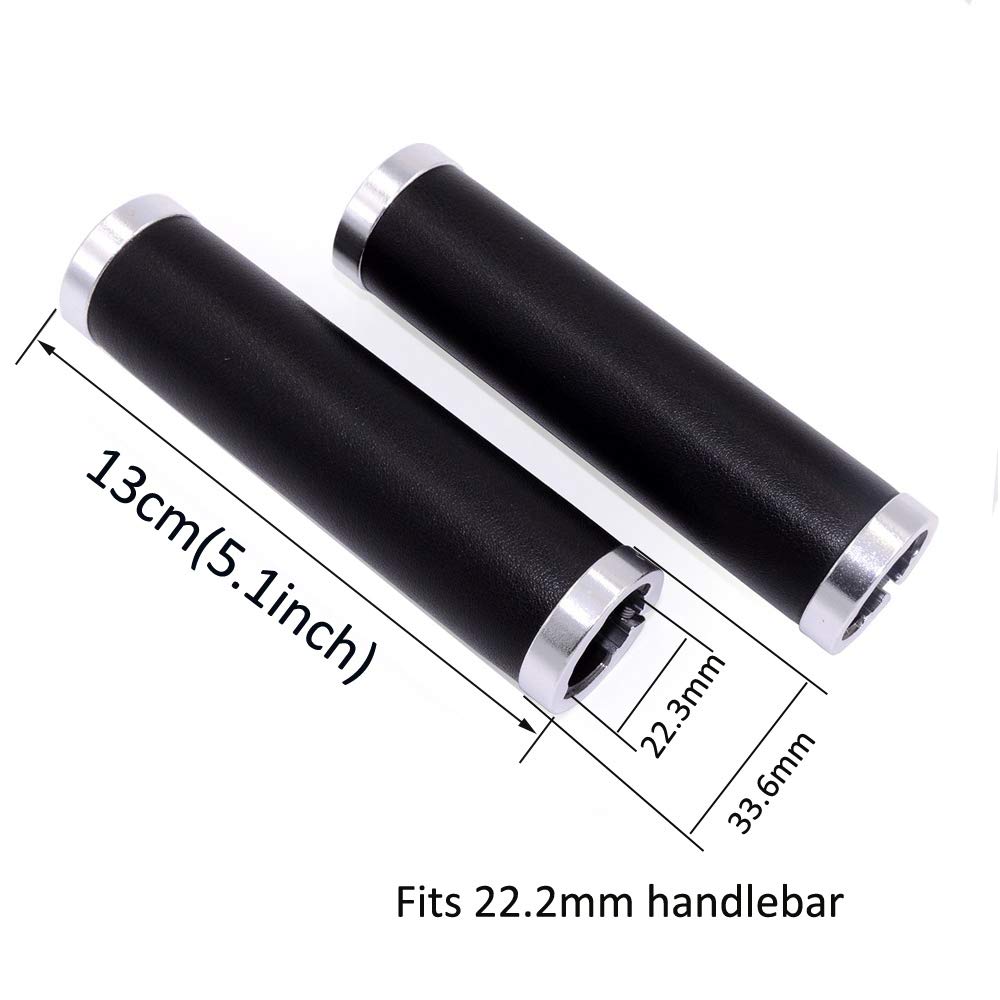 UPANBIKE Bike Leather Double Lock Grips for for Mountain Road and Fixed Gear Bikes Grips, 7/8" 22.2mm Handlebars, Bikes, Bikes, (Coffee)