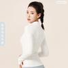 Womens Slim Fit Long Sleeve Running Jacket Breathable Gym Top With Stand Collar Yoga Fitness Workout