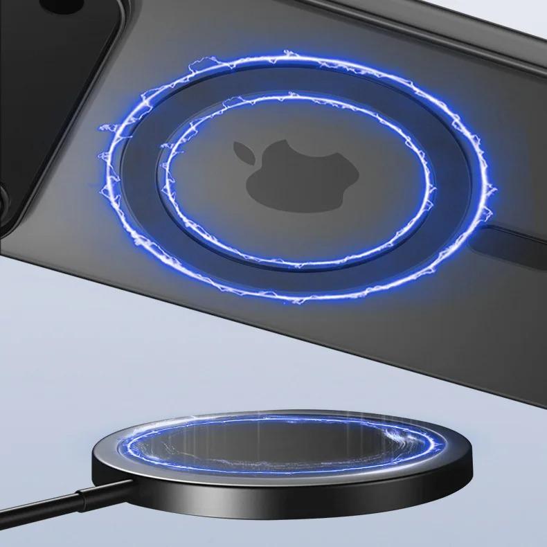 Luxury Matte Ultra Thin Clear For Magsafe Wireless Charge Case For For Iphone 17 Air 16E 15 14 Plus 13 12 11 Pro Max Hard PC Cover