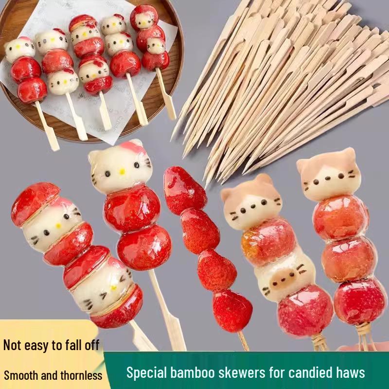 "Newcomer 0.01" Rock Candy Haw Skewers - Special Bamboo Skewers & Disposable Oden Making Materials and Tools