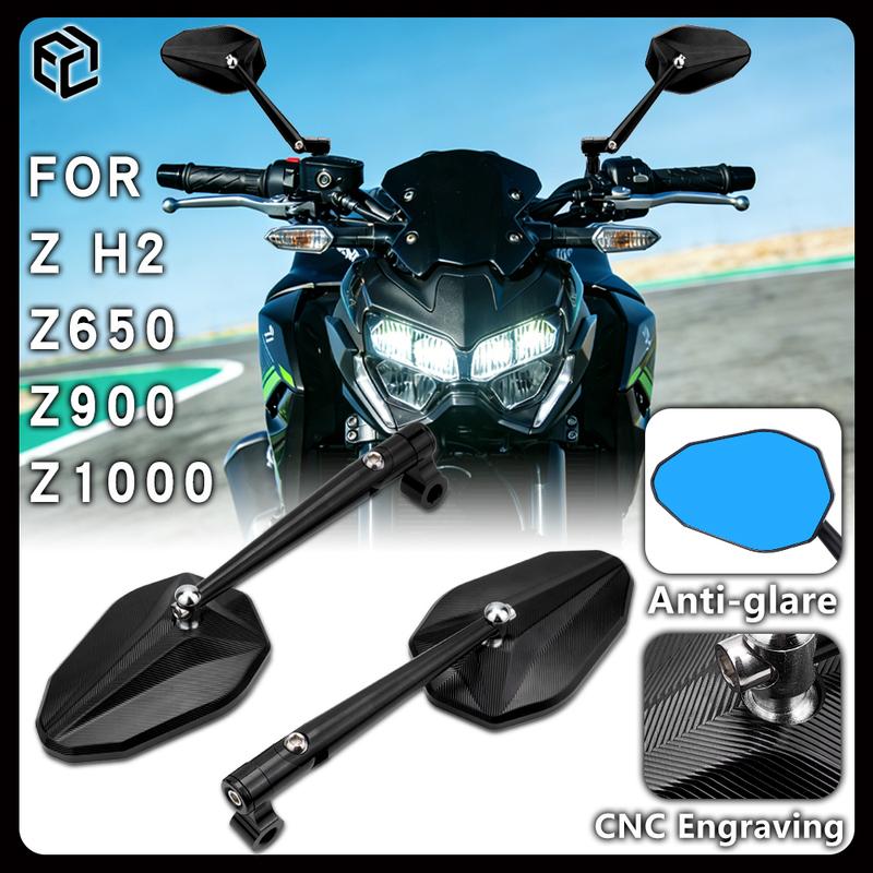 Engraving Rearview Mirror Aluminum Alloy for KAWASAKI ZH2 Z1000 Z900 Z650 Z400 Z900rs Z650rs Anti-glare Motorcycle Accessories