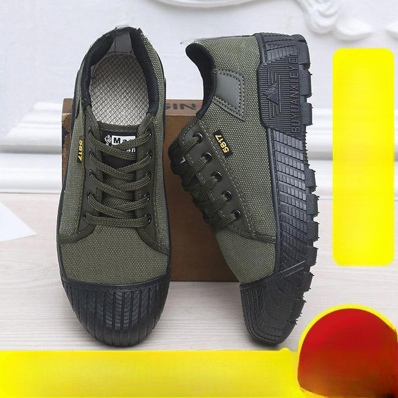 Men's summer shoes, wear-resistant military training shoes, construction site labor protection shoes, rubber shoes, canvas shoes
