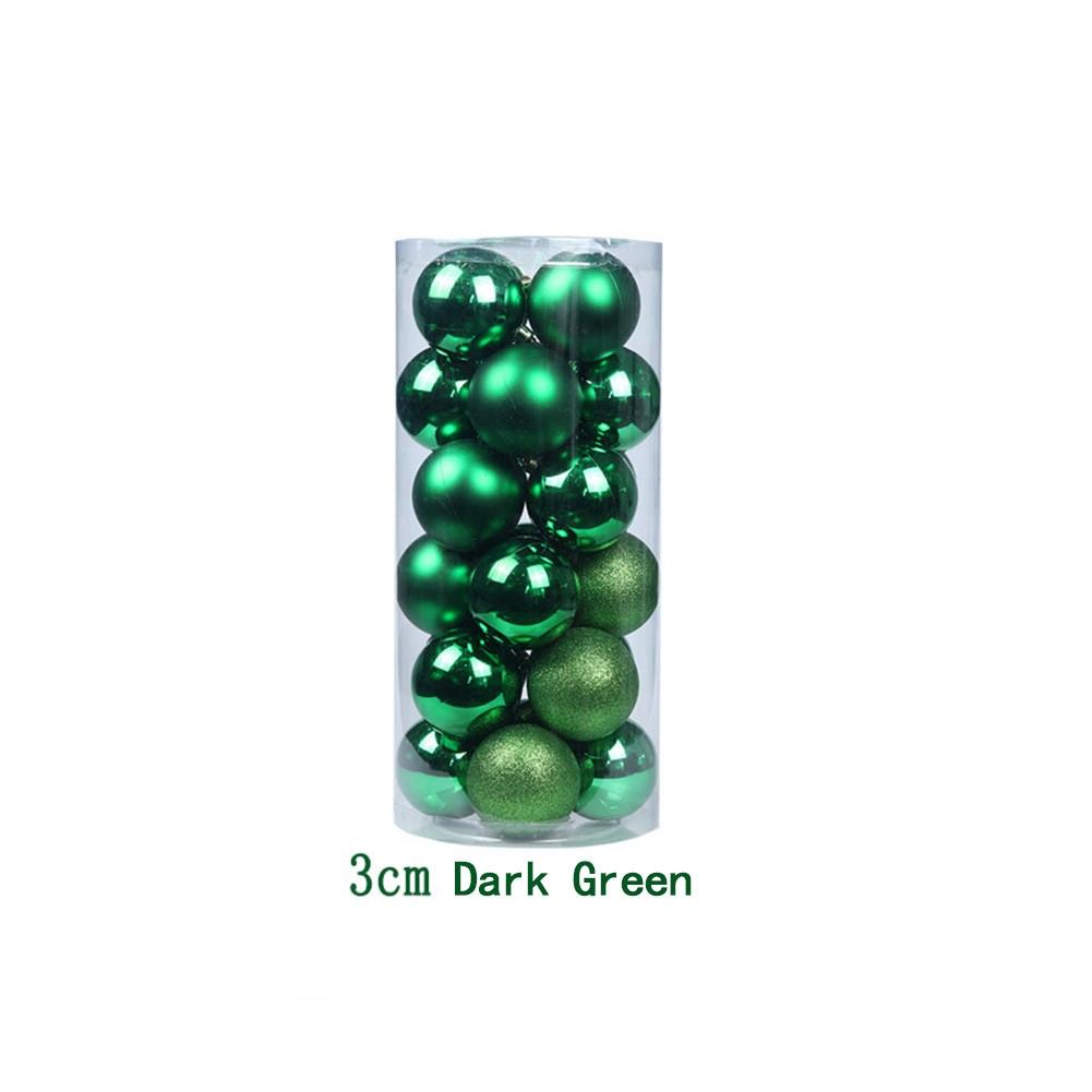 Elegant Pack of 24 Plastic Christmas Ornament Balls Shiny Matte Glitter