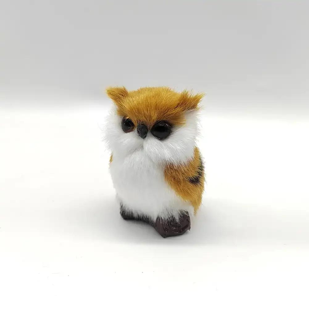Simulation Plush Toys Action Figures Kids Gift Simulation Owl Exquisite Ornament Cute Furry Home Decoration Ornament Adornment