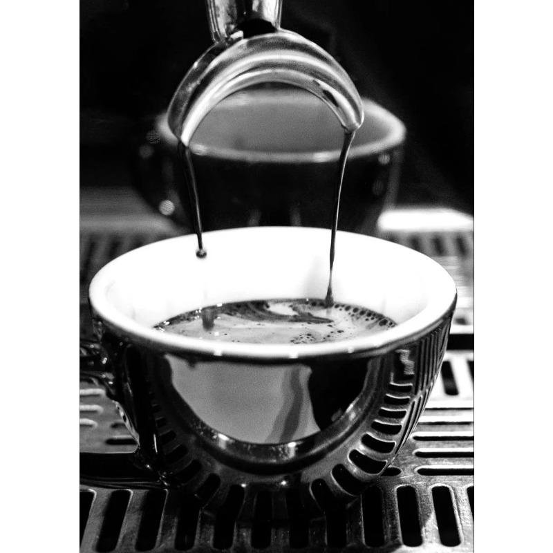 Coffee Espresso Machine Tableware Glass Cup Black White Art Canvas Painting Norse Wall Posters Prints Home Modern Shop Bar Decor