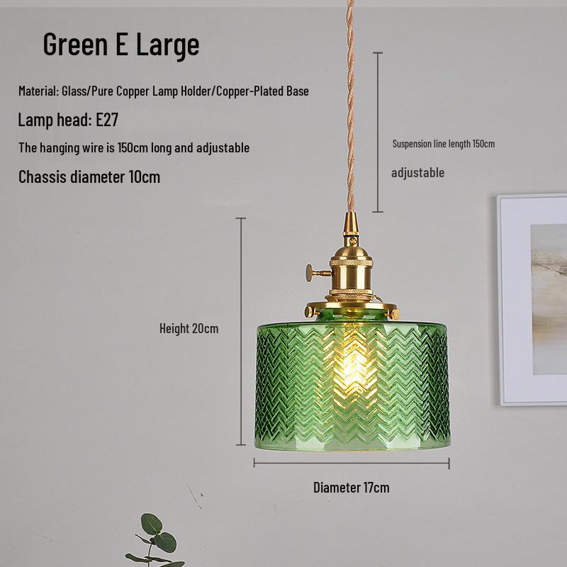 Nordic Retro Brass Glass Pendant Light - Ideal for Bar, Restaurant, Bedside, or Cafe.
