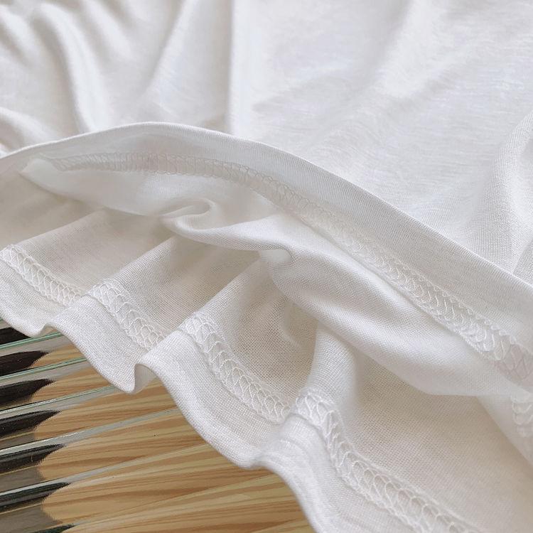 Sun Protection Top Women Long Sleeve Summer Thin Korean Loose Mid Long White Slit Ice Silk Tee