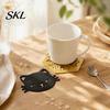 Sturdy Metal Plates for Cups Decorative Coasters Drinks, Heat Resistant Hollow Carved Table Mats Desktop Home Coffee Tea Cups, Modern Decor