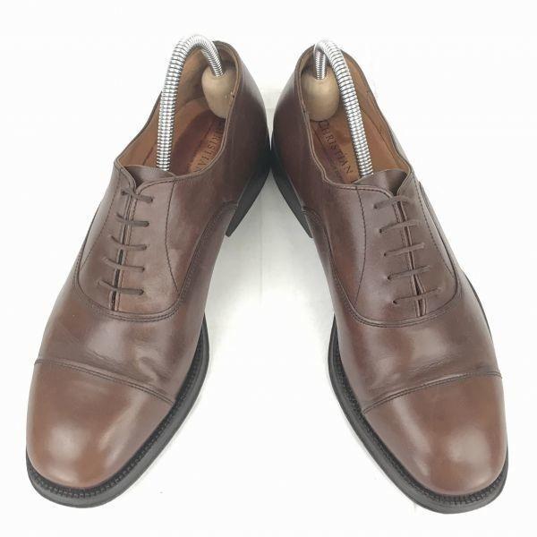 Christian Peret France Leather Straight Tip 26.5 Brown Dress Shoes Business(USED)