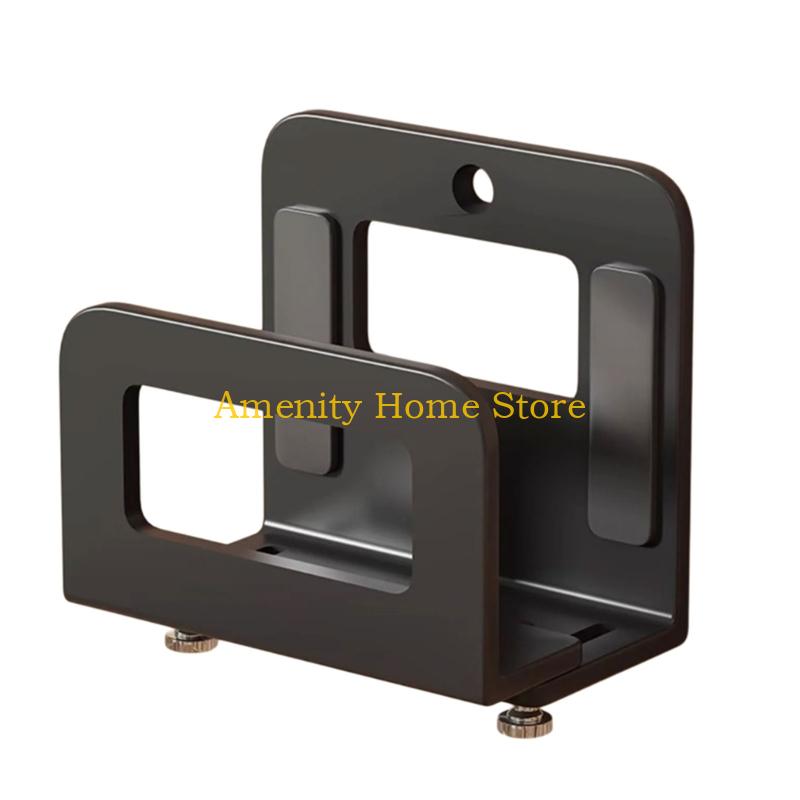 F26C Multifunctional Steel Wall Shelf For Router Storage Space Saving Design Drillless Installation Holds Multiple Devices