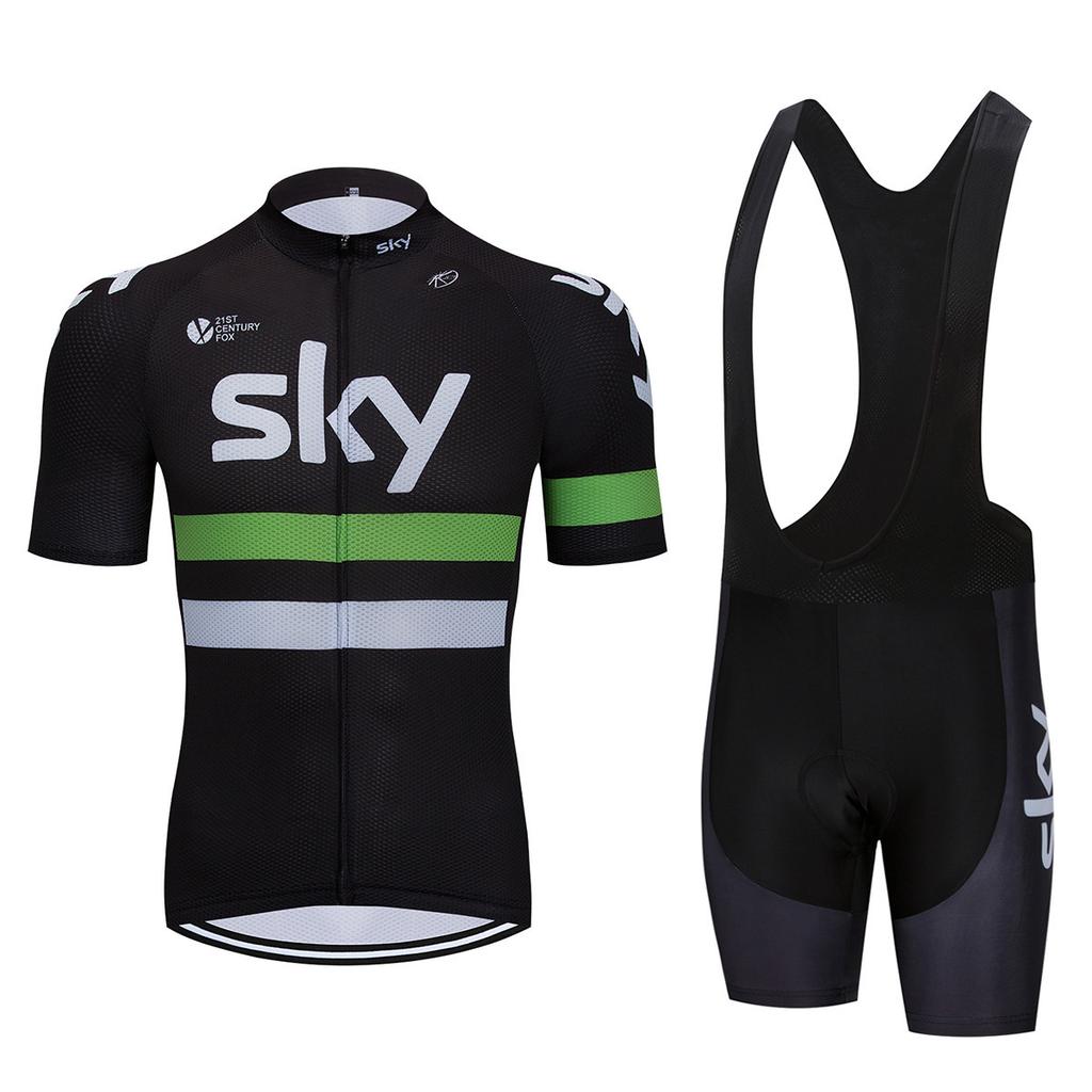 Bicycle Clothing Sky Team Mountain Bike Bicycle Team Edition Cycling Suit Set Strap Short Sleeve Set 2026 Summer Breathable Cycling Suit Set