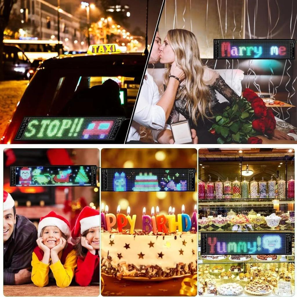Programmable Flexible USB LED Sign Matrix Pixel Panel Scrolling Advertising Text Animation APP Remote Control Party Decorations