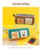 TOME Adorable Cartoon Pizza Sandwich Double Zipper Pencil Case - Large Capacity for Girls and Students