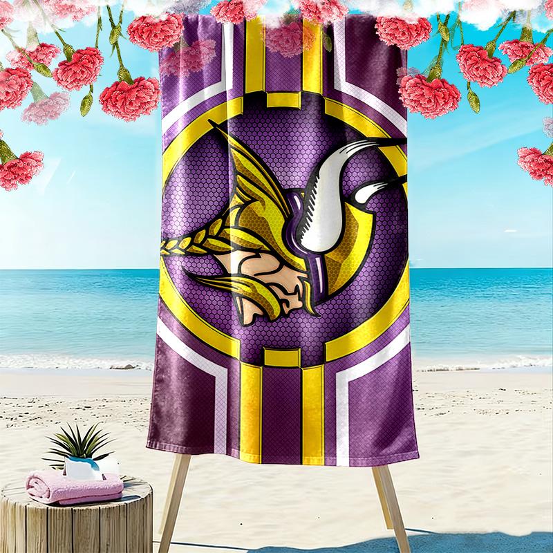 Minnesota Vikings2 Print Beach Towel, Large Soft Quick Dry Towel for Beach Camping Swimming