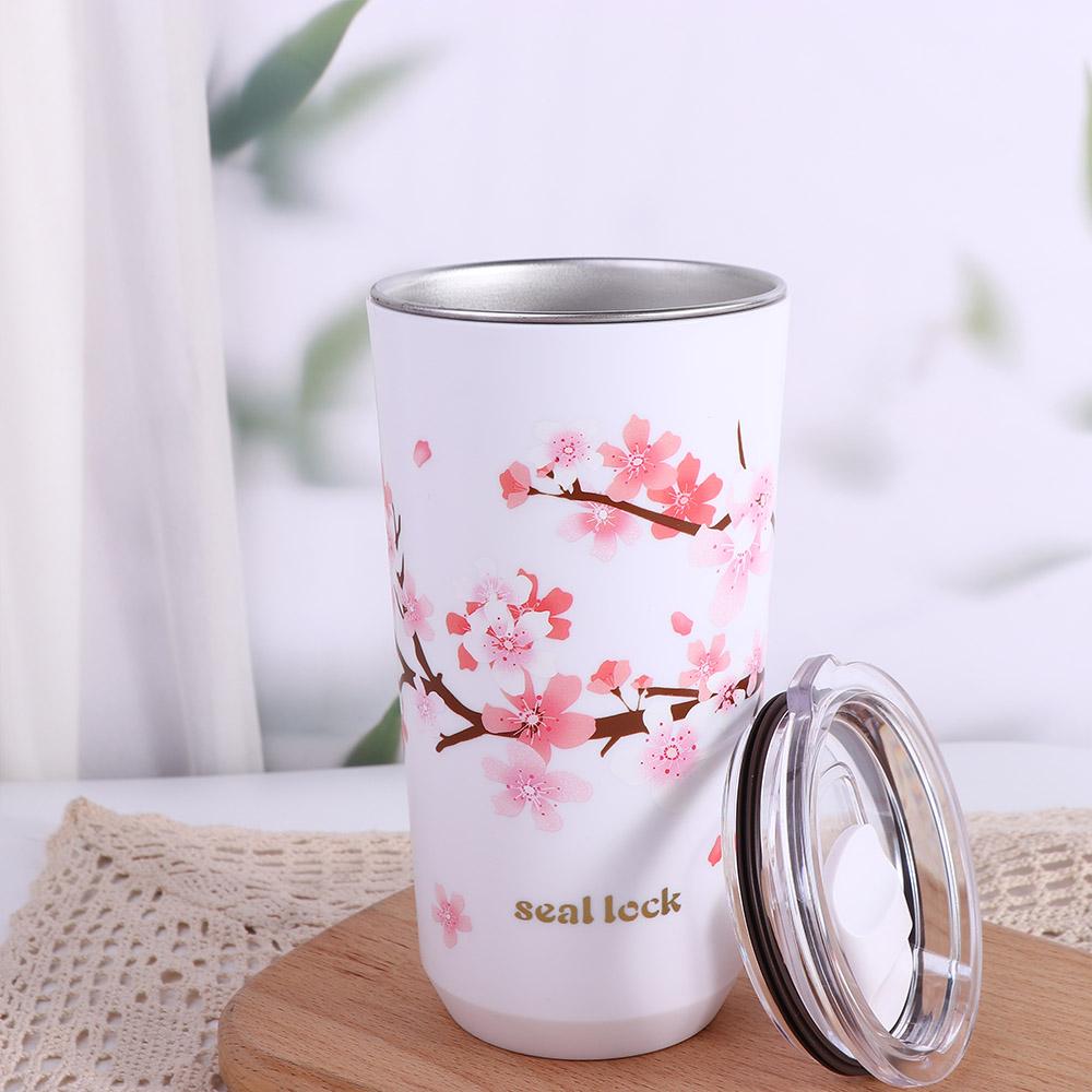 with lid Double Layer Stainless Steel Vacuum Flask Thermos Cup Water Bottle Coffee Tumbler