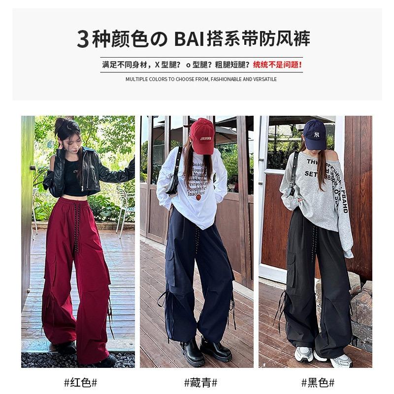Gram Windproof Overalls Women's Autumn and Winter Casual High Waist Loose Wide Leg Straight Trousers Paratrooper Mountaineering Trousers