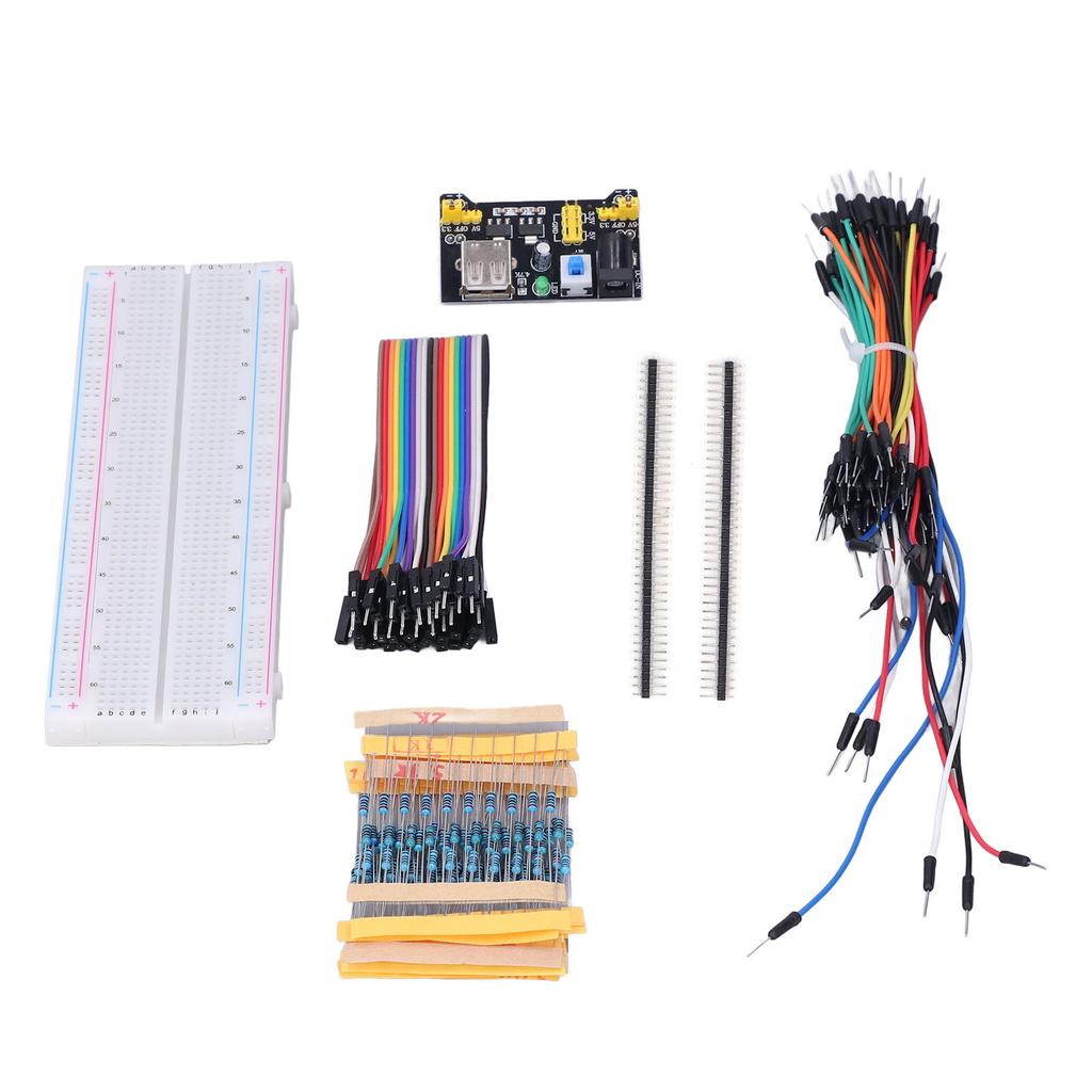 Electronic Starter Kit Solderless Jumper Wires Resistor Assortment Capacitors LED Set for STM32