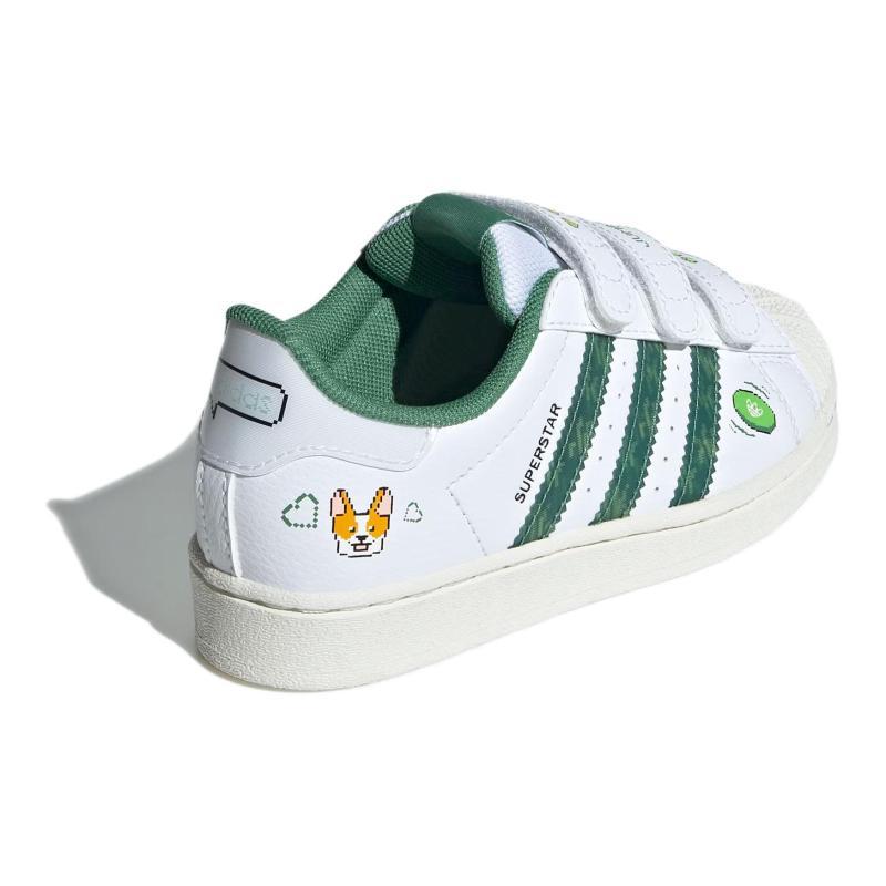 Adidas Originals SUPERSTAR Abrasion Resistant Low Top Kids' Skateboarding Shoes White Children Aged 3 7 Years Old Sneakers IH3496