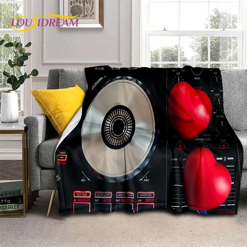 Vinylová deska Hudba DJ Displej Páska Měkká flanelová deka na postel Ložnice Pohovka Piknik, Přehozová deka na přikrytí Venkovní volný čas Dárek