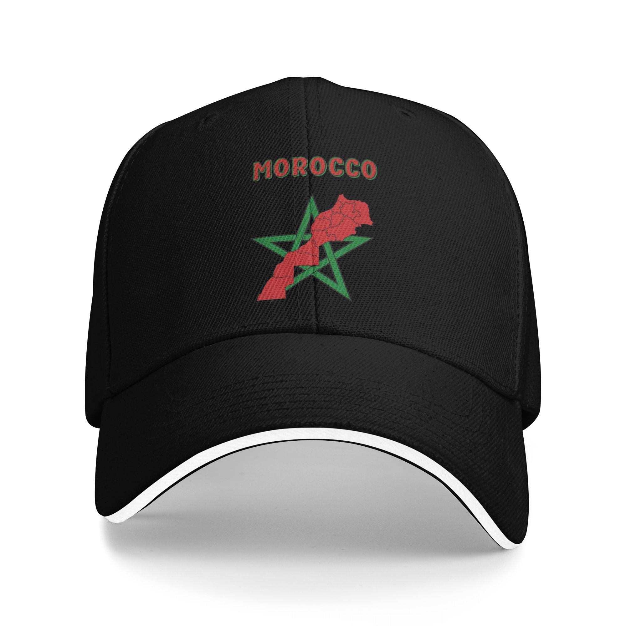 XIXIGO Cap Marokko Kaart Nationale Vlag Baseballpet Outfit Mode Snapback Hoed Voor Unisex Golf Hoofddeksel Verstelbare Pasvorm One Size
