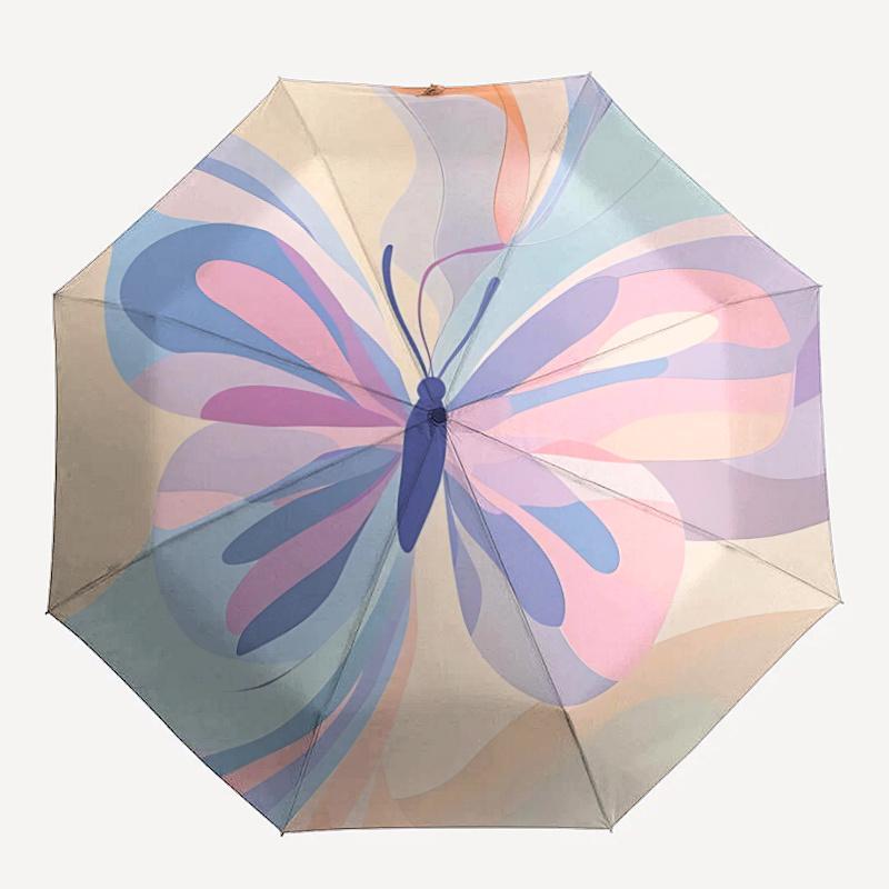 

1pc Butterfly AbstractAutomatic Open/close Umbrella, 8-Rib sturdy structure, Portable Travel Umbrella, Parties, Everyday Usec43