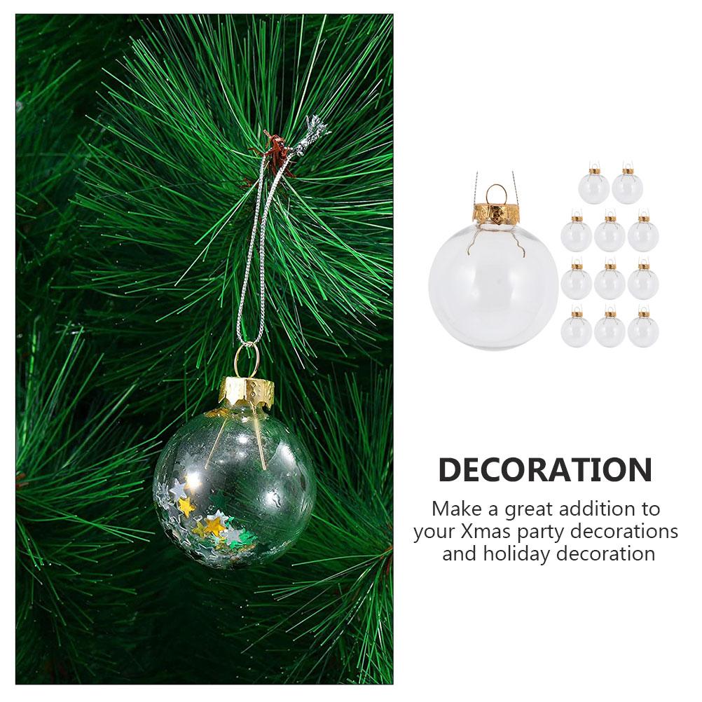 10pcs Christmas Transparent Ball Plastic Fillable Bauble 8-10cm Xmas Tree Hanging Ornaments Decoration Wedding Party Gift Box
