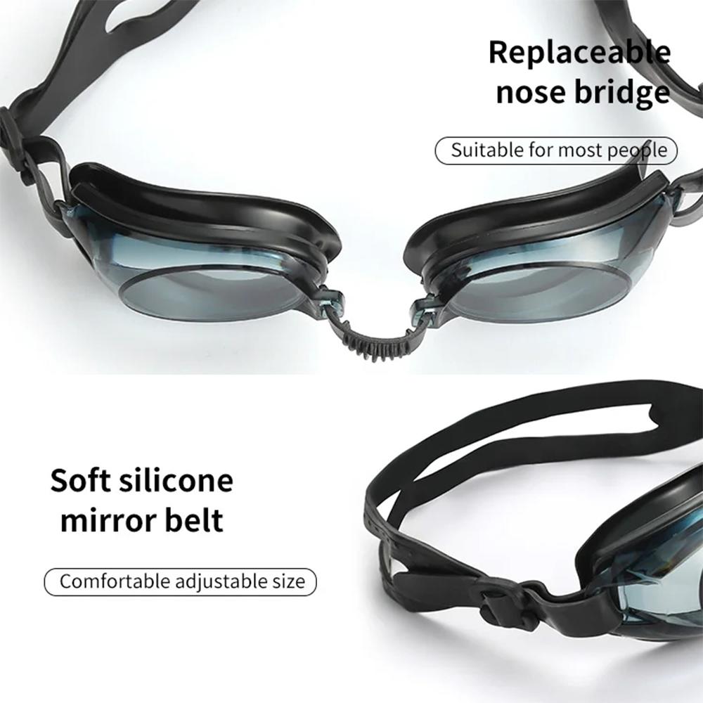 Adjustable Goggles Antifog Swimming Glasses Anti-fog Protect Children Waterproof Silicone Mirrored Swim Eyewear Double Straps
