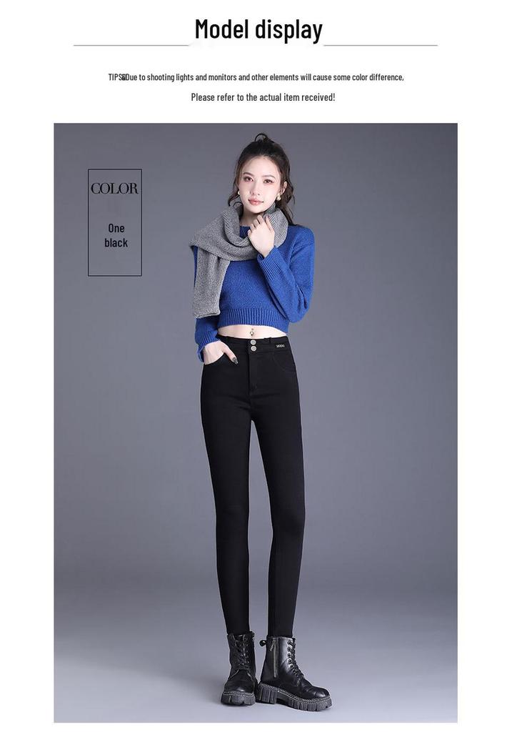Jeans Skinny Negros de Cintura Alta para Mujer: Pantalones de lápiz adelgazantes, elásticos y que realzan el trasero para primavera/otoño