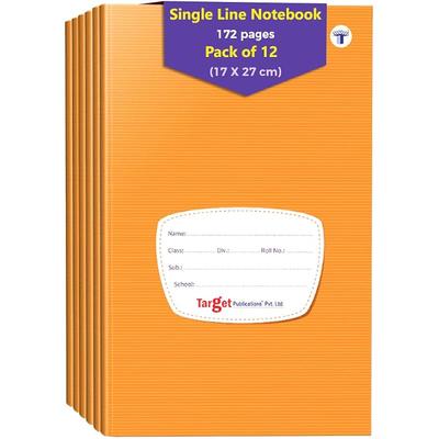 TARGET PUBLICATIONS Small Notebooks Single Line | 172 Ruled Pages | Soft Brown Cover | 17 Cm X 27 Cm Approx | Set of 12