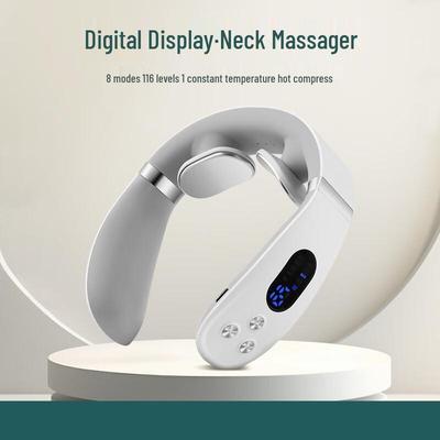 Smart Rechargeable Neck Massager with Heat and Pulse CN Plug (adapter Included)
