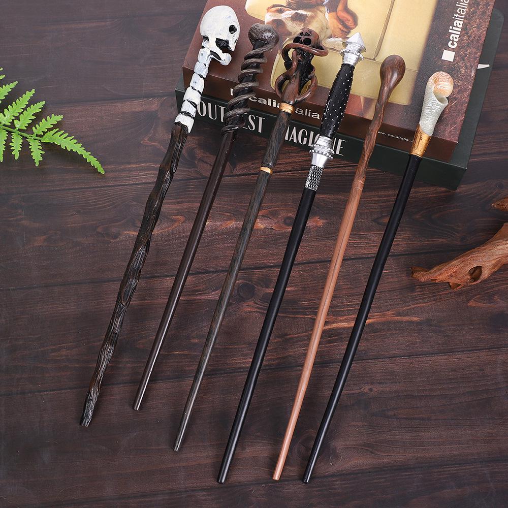 Harry & Hermione Premium Magic Wand Set - Finely Carved Metal Heart Core.