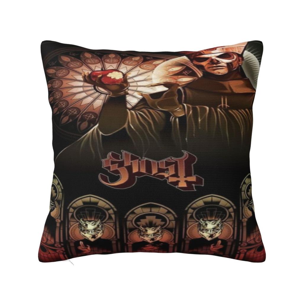 Ghost Rock Metal Band Pillowcase Product Printed Cushion Cover Throw Pillow Cover Bedroom Decoration Zipper Multi Size
