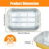 20Pcs Aluminum Foil Trays 1050ml Non-Stick Aluminum Foil Baking Pans Food Grade Aluminum Foil Containers for Air Fryer Oven