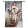 Christmas Snow Farm Cow Window Curtains for Living Room Bedroom Luxury Modern Kitchen Curtains Fabric Drapes