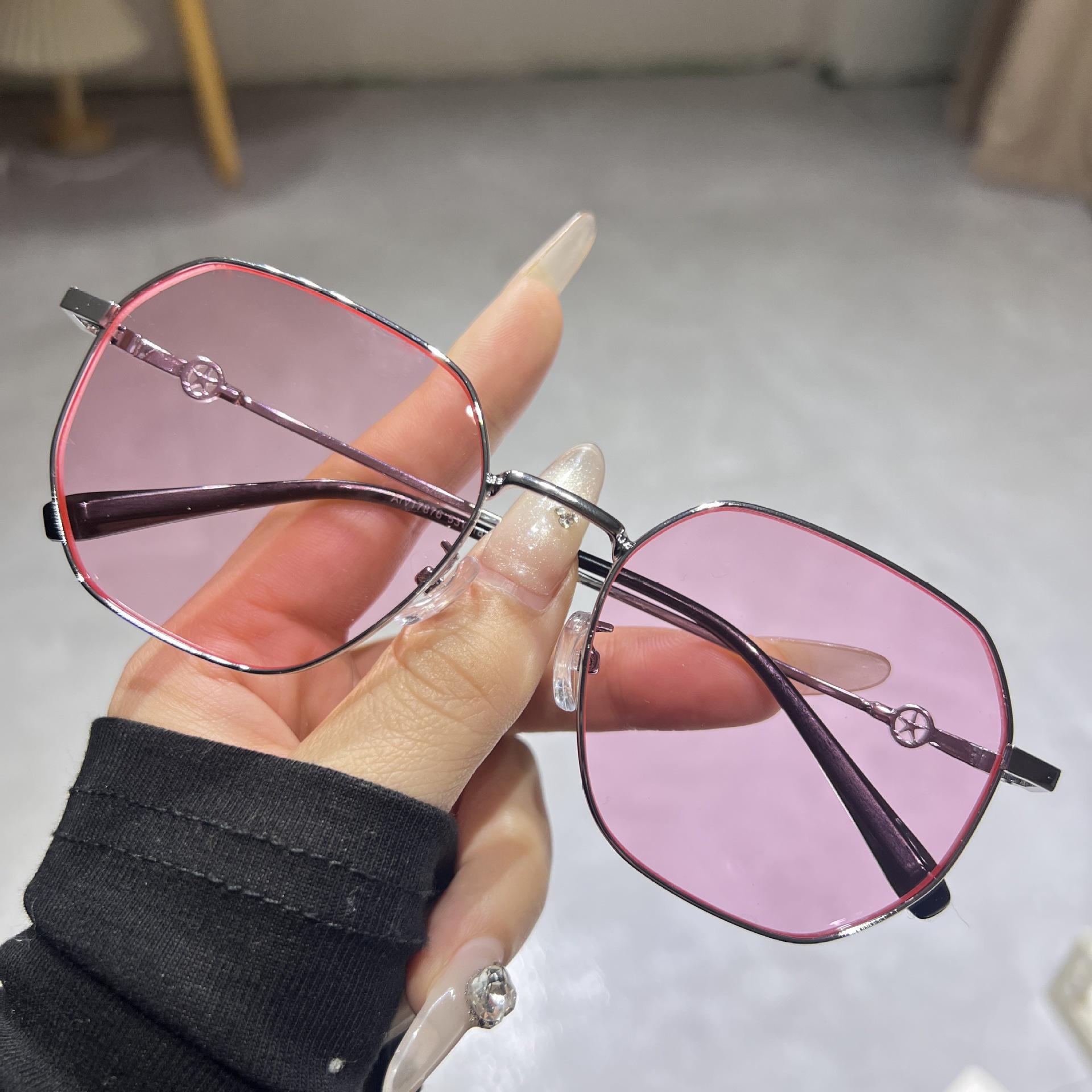 

Солнцезащитные очки женские High-End Face маленькие большие оправы полигональные металлические очки мужские солнцезащитные очки