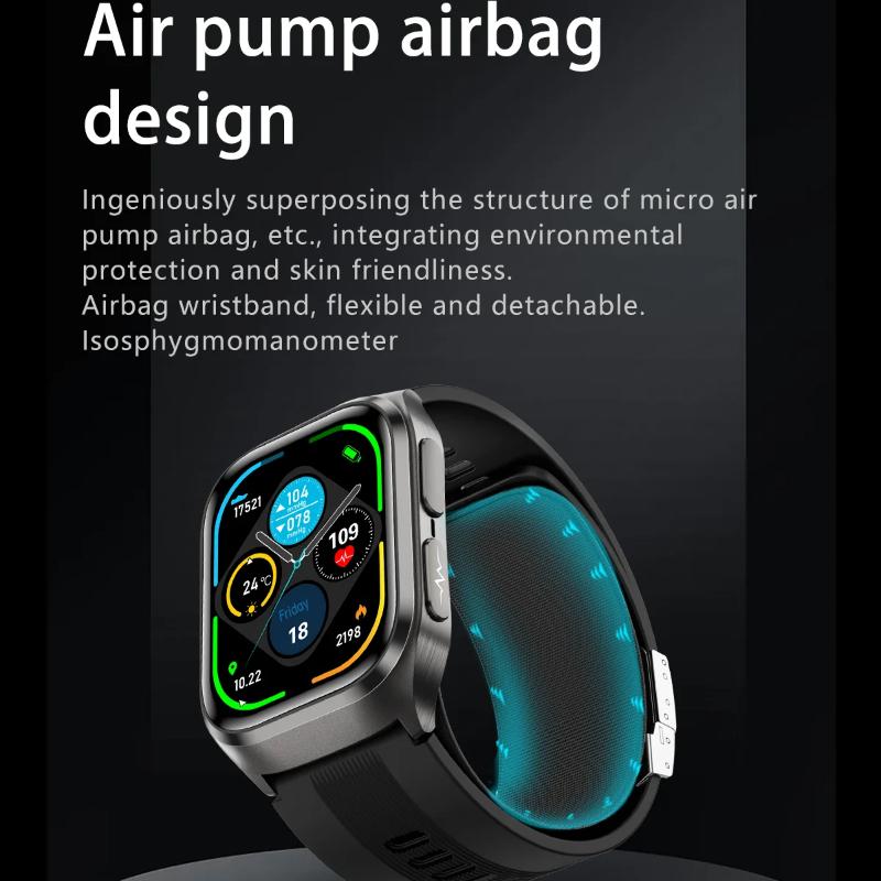 New AI Diagosis ECG Health Smart Watch Men Blood Pressure Lipid Uric Acid NFC Air Pump Airbag Health Smartwatches Women for IOS Android