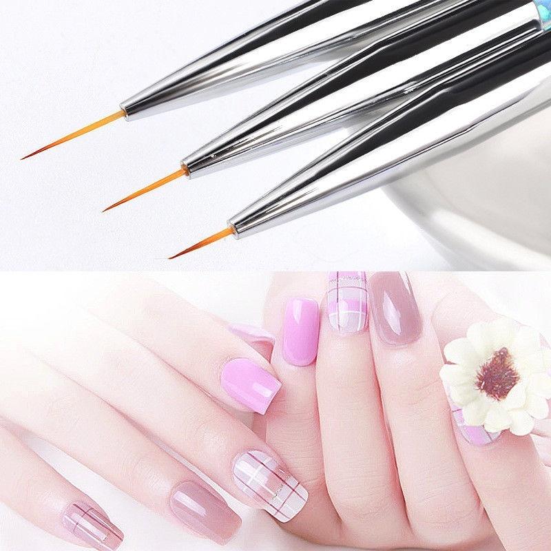 3pcs/Set Nail Art Tips Striping Drawing Painting Liner Pen Manicure Tool